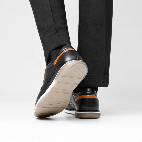 Men's Wide Width Casual Oxford Shoes - BLACK - 7